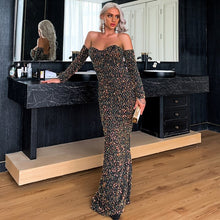 Load image into Gallery viewer, Off the Shoulder Mermaid Evening Dresses Sweetheart Long Sleeves