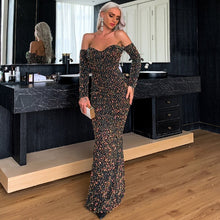 Load image into Gallery viewer, Off the Shoulder Mermaid Evening Dresses Sweetheart Long Sleeves