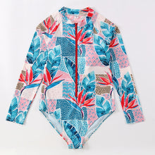 Load image into Gallery viewer, One Piece Swimsuit Parent child Swimwear Women Print Long Sleeve