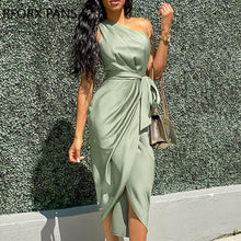 Load image into Gallery viewer, One Shoulder Ruched Design Party Dress Bodycon - Sophornlilly