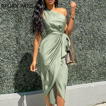 Load image into Gallery viewer, One Shoulder Ruched Design Party Dress Bodycon - Sophornlilly