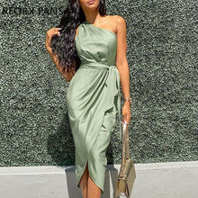 Load image into Gallery viewer, One Shoulder Ruched Design Party Dress Bodycon - Sophornlilly