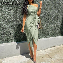 Load image into Gallery viewer, One Shoulder Ruched Design Party Dress Bodycon - Sophornlilly