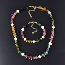 Load image into Gallery viewer, Original Design Natural Tourmaline with Freshwater Pearls Round - Sophornlilly