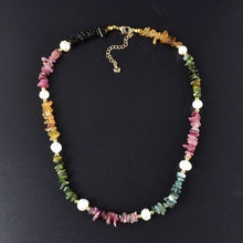 Load image into Gallery viewer, Original Design Natural Tourmaline with Freshwater Pearls Round - Sophornlilly