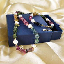 Load image into Gallery viewer, Original Design Natural Tourmaline with Freshwater Pearls Round - Sophornlilly