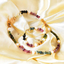 Load image into Gallery viewer, Original Design Natural Tourmaline with Freshwater Pearls Round - Sophornlilly