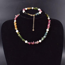 Load image into Gallery viewer, Original Design Natural Tourmaline with Freshwater Pearls Round - Sophornlilly