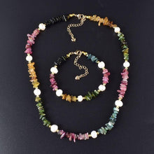 Load image into Gallery viewer, Original Design Natural Tourmaline with Freshwater Pearls Round - Sophornlilly