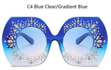 Load image into Gallery viewer, Oversized Goggles Rhinestone Large Frame Square Sunglasses