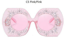 Load image into Gallery viewer, Oversized Goggles Rhinestone Large Frame Square Sunglasses