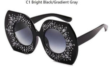 Load image into Gallery viewer, Oversized Goggles Rhinestone Large Frame Square Sunglasses