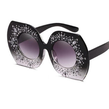 Load image into Gallery viewer, Oversized Goggles Rhinestone Large Frame Square Sunglasses