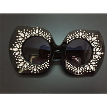 Load image into Gallery viewer, Oversized Goggles Rhinestone Large Frame Square Sunglasses
