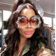 Load image into Gallery viewer, Oversized Goggles Rhinestone Large Frame Square Sunglasses
