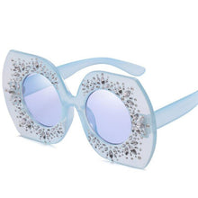 Load image into Gallery viewer, Oversized Goggles Rhinestone Large Frame Square Sunglasses
