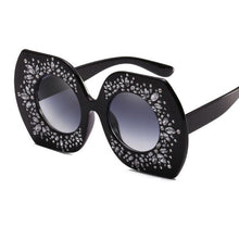 Load image into Gallery viewer, Oversized Goggles Rhinestone Large Frame Square Sunglasses