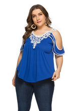 Load image into Gallery viewer, Oversized T Shirt Women Casual Strapless Crochet