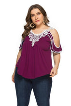 Load image into Gallery viewer, Oversized T Shirt Women Casual Strapless Crochet