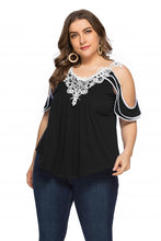 Load image into Gallery viewer, Oversized T Shirt Women Casual Strapless Crochet
