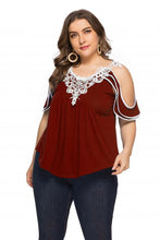 Load image into Gallery viewer, Oversized T Shirt Women Casual Strapless Crochet