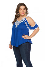 Load image into Gallery viewer, Oversized T Shirt Women Casual Strapless Crochet