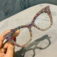 Load image into Gallery viewer, Oversized sunglasses handmade bling cat eye