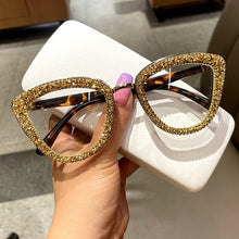 Load image into Gallery viewer, Oversized sunglasses handmade bling cat eye