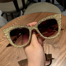 Load image into Gallery viewer, Oversized sunglasses handmade bling cat eye