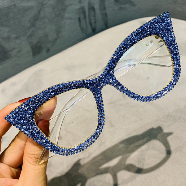 Oversized sunglasses handmade bling cat eye