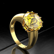 Load image into Gallery viewer, 12MM Round Top Quality Gemstone Gold Color Luxury Women's - Sophornlilly
