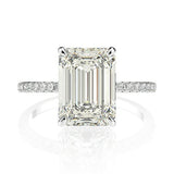 Sterling Silver Emerald Cut Created Moissanite