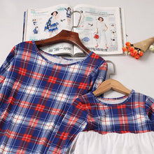 Load image into Gallery viewer, Autumn Winter Plaid Girl Women Dress Tutu Lace Shirtdress Mother