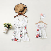 Load image into Gallery viewer, Beach Baby Girl Dress Women Jumpsuit Dress Lace Mother Daughter