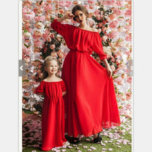 Load image into Gallery viewer, Chiffon Girl Women Dress Maxi Wedding Party mother daughter dress