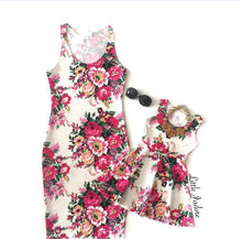 Load image into Gallery viewer, Floral Girl Dress Women Dress Sexy Mother Daughter Family
