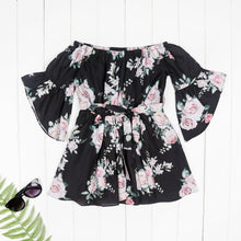 Load image into Gallery viewer, Floral Girl Women Dress Ruffle Off Shoulder Mother Daughter