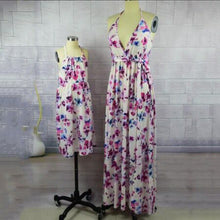 Load image into Gallery viewer, Floral Girl Women Dress Summer Beach Mother Daughter Dresses
