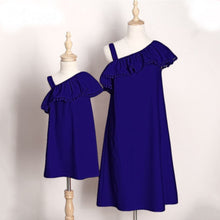 Load image into Gallery viewer, Girl Women Dress One Shoulder Beach Mother Daughter dress Party