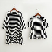 Load image into Gallery viewer, New Fashion Stripe Girl Dress Pockets Mom and Daughter Family