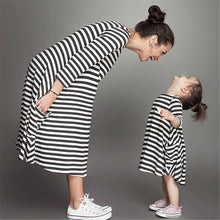 Load image into Gallery viewer, New Fashion Stripe Girl Dress Pockets Mom and Daughter Family