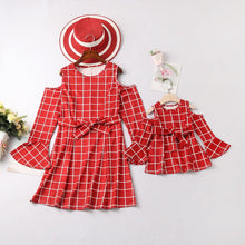 Load image into Gallery viewer, Plaid Girl Dress Women Dress Long Wedding Party Mother Daughter