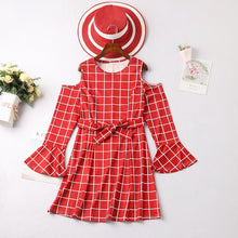 Load image into Gallery viewer, Plaid Girl Dress Women Dress Long Wedding Party Mother Daughter
