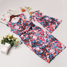 Load image into Gallery viewer, Rose Floral Girl Women Dress Gown Mother Daughter Dresses Wedding