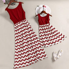 Load image into Gallery viewer, Striped Girl Women Dress Sundress Mother Daughter dresses Wedding