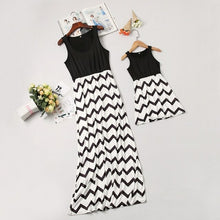 Load image into Gallery viewer, Striped Girl Women Dress Sundress Mother Daughter dresses Wedding