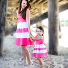 Load image into Gallery viewer, Striped Girl Women Dress Sundress Mother Daughter dresses Wedding