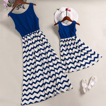 Load image into Gallery viewer, Striped Girl Women Dress Sundress Mother Daughter dresses Wedding