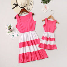 Load image into Gallery viewer, Striped Girl Women Dress Sundress Mother Daughter dresses Wedding