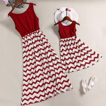 Load image into Gallery viewer, Striped Girl Women Dress Sundress Mother Daughter dresses Wedding